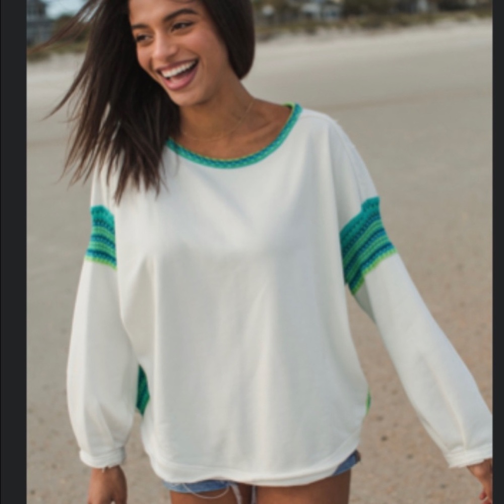 Natural Life white trim sweatshirt